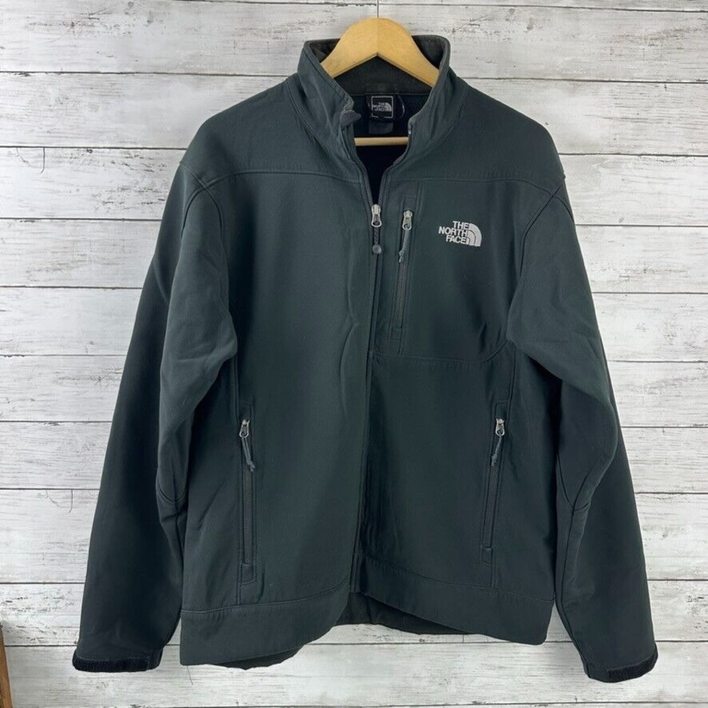 The North Face Jacket Mens Medium Black Apex‎ Full Zip SoftShell